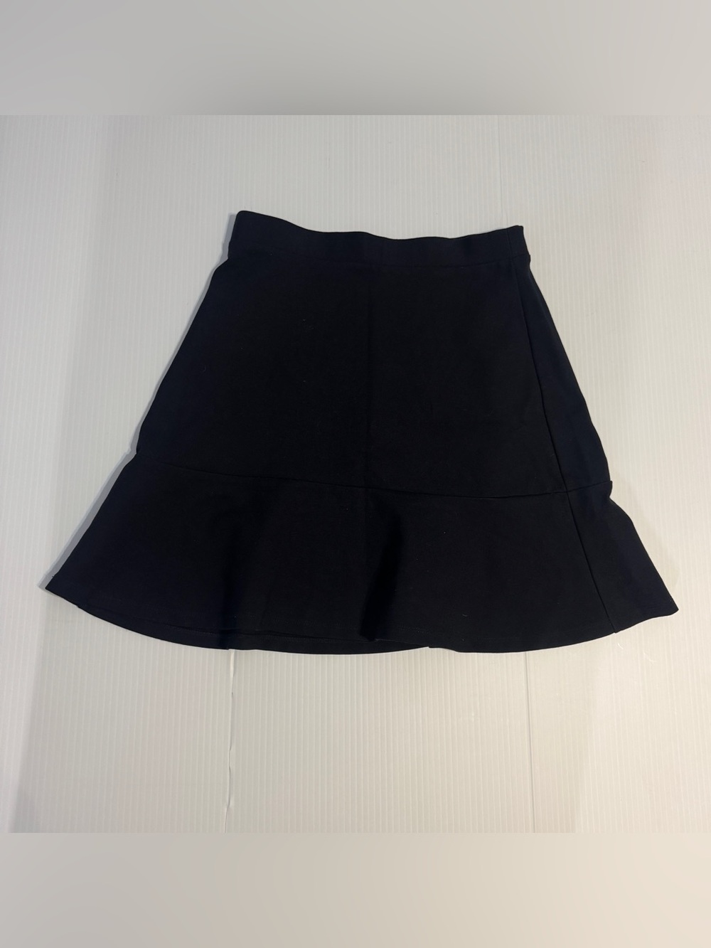 LOFT Black Ruffle Flounce Mini Skirt XS Preppy Coquette Office Academia